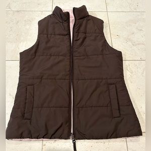 Comfy Reversible women’s vest - brown and pink Sz S